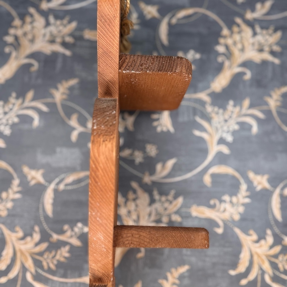 Vintage Heart Wood Wall Shelf 3 Tier Display Shelf with Peg Cottage Decor - Picture 10 of 16